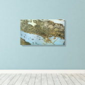 セアトル ワシントン州 古地図 空中写真 キャンバスプリント (インサイチュ (ウッドフロア))