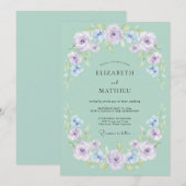 セアフォーム・ダルライラック・芍薬の結婚式 招待状 (正面/裏面)