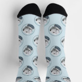 セアヤムテリア絵を描の可愛いオリジナルドッグアート ソックス (上部)