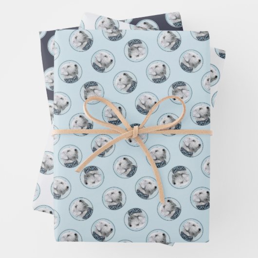 セアヤムテリア絵を描の可愛いオリジナルドッグアート ラッピングペーパーシート (インサイチュ)