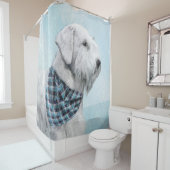 セアヤムテリア絵画ズ – かわいいオリジナルドッグアート シャワーカーテン (インサイチュ)