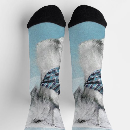 セアヤムテリア絵画ズ – かわいいオリジナルドッグアート ソックス (上部)