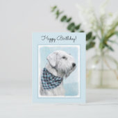 セアヤムテリア絵画ズ – かわいいオリジナルドッグアート ポストカード (スタンド正面)