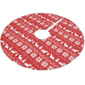 セアリハムテリアシルエットのクリスマスパターン ブラッシュドポリエステルツリースカート (アングル)