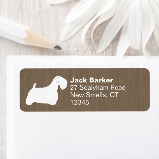 セアリハムテリアシルエットドッグ差出人住所 ラベル (インサイチュ)