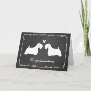 セアリハムテリアシルエット結婚ズおめでとう カード