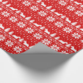 セアリハムテリアドッグシルエットクリスマス模様 ラッピングペーパー (角)