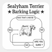 セアリハムテリアバーキングロジックおもしろい犬皮肉 スクエアシール (正面)