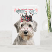 セアリハムテリアードクィーンデイおもしろい誕生日 カード (正面)