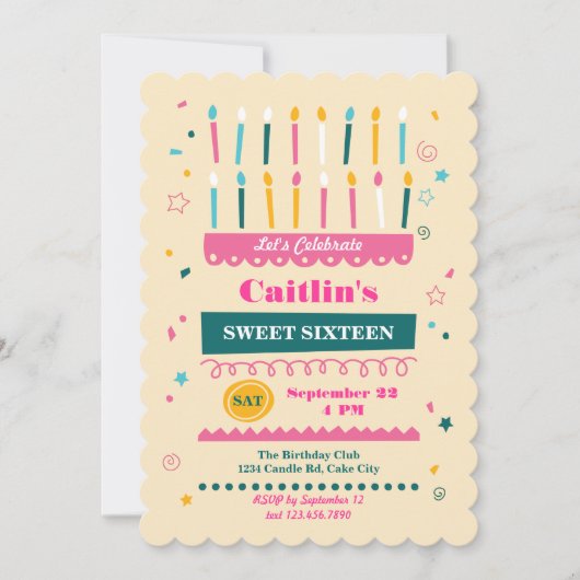 セィンフキャンドル誕生日招待状 招待状 (正面)