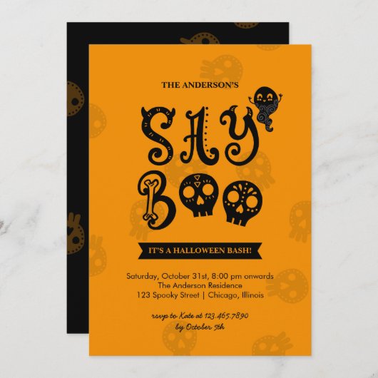 セイお洒落ブーハローウィンパーティ 招待状 (正面/裏面)