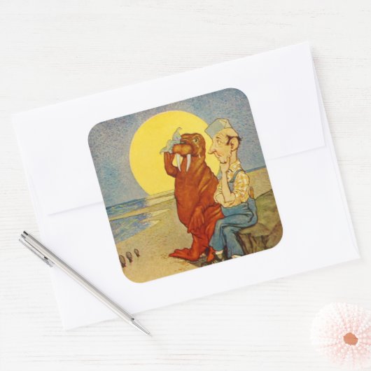 セイウチと大工のシール スクエアシール (封筒)