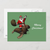 セイウチに乗るサンタクロース シーズンポストカード (正面/裏面)