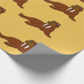 セイウチのデザインの包装紙 ラッピングペーパー (角)