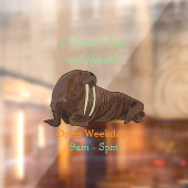 セイウチの漫画イラストレーション ウィンドウサイン (シート2)