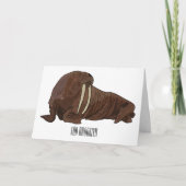 セイウチの漫画イラストレーション カード (正面)