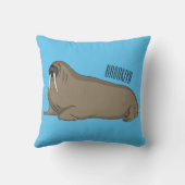 セイウチの漫画イラストレーション クッション (裏面)