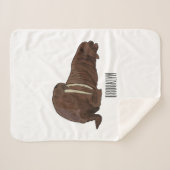 セイウチの漫画イラストレーション シェルパブランケット (正面(横))