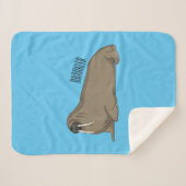 セイウチの漫画イラストレーション シェルパブランケット (正面(横))