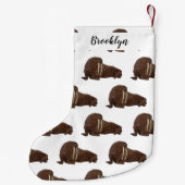 セイウチの漫画イラストレーション スモールクリスマスストッキング (裏面)