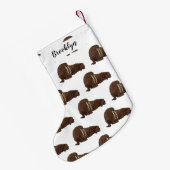 セイウチの漫画イラストレーション スモールクリスマスストッキング (裏面 (吊り時))