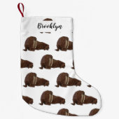 セイウチの漫画イラストレーション スモールクリスマスストッキング (正面)