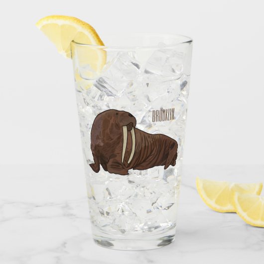 セイウチの漫画イラストレーション タンブラーグラス (アイス正面)