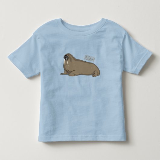 セイウチの漫画イラストレーション トドラーTシャツ (正面)