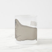 セイウチの漫画イラストレーション フロストグラスマグカップ (中央)