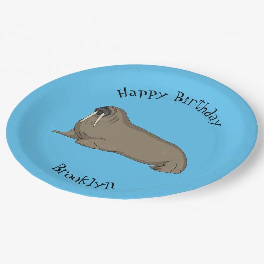 セイウチの漫画イラストレーション ペーパープレート (アングル)