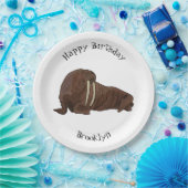 セイウチの漫画イラストレーション ペーパープレート (パーティー)