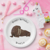 セイウチの漫画イラストレーション ペーパープレート (パーティー)