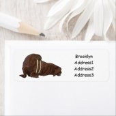 セイウチの漫画イラストレーション ラベル (インサイチュ)