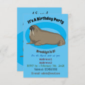 セイウチの漫画イラストレーション 招待状 (正面/裏面)