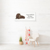 セイウチの漫画イラストレーション 横断幕 (インサイチュ)