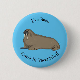 セイウチの漫画イラストレーション 缶バッジ