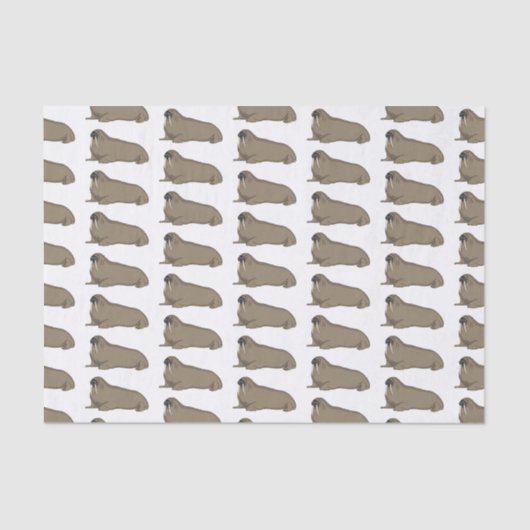 セイウチの漫画イラストレーション 薄葉紙 (正面)