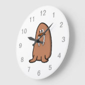 セイウチ。 ラージ壁時計 (傾斜)