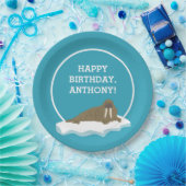 セイウロスオンアンアイスバーグカスタム誕生日パーティー ペーパープレート (パーティー)