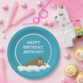 セイウロスオンアンアイスバーグカスタム誕生日パーティー ペーパープレート (パーティー)