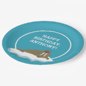 セイウロスオンアンアイスバーグカスタム誕生日パーティー ペーパープレート (アングル)
