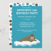 セイウロスオンアンアイスバーグカスタム誕生日パーティー 招待状 (正面/裏面)