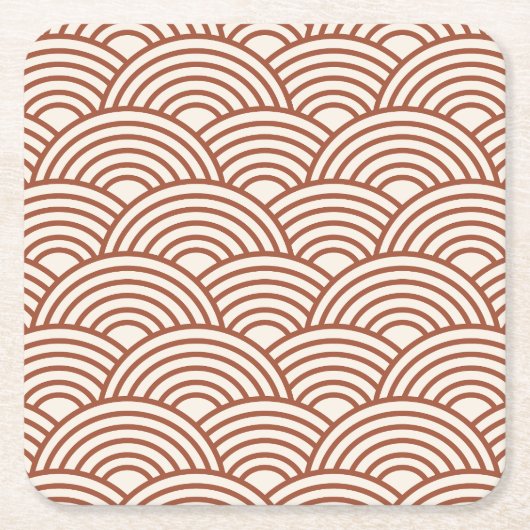 セイガイハ日本のウェーブラストテラコッタ スクエアペーパーコースター (正面)
