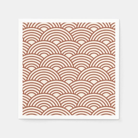 セイガイハ日本のウェーブラストテラコッタ スタンダードカクテルナプキン (正面)