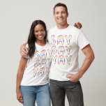 セイゲイカラフルYAYレインボープライド Tシャツ<br><div class="desc">私の店をチェックもっと代名詞、間抜けジョーク、ハイキング、キャンプ、ヴァンライフ、鳥や多くのことを!このデザインはステッカー、マグカップ、ボタンにも見られる。私の店にも必ず行ってデザインを増やす。何かもしお願いカスタムか教えて。私もしの買店から何か来て – ありがとう!@shoshannahscribblesのインスタグラムにもラベルして下さい!感謝してい!:)</div>