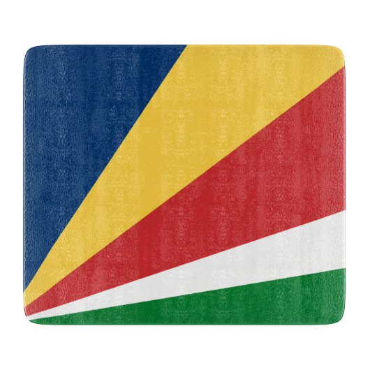 セイシェル色の小さなガラスの切断ボード カッティングボード (正面)