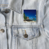 セイシェル、マヘ島、アンセロイヤルビーチ。 缶バッジ (インサイチュ)