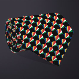 セイシ市松模様にェル国旗のパターン ネクタイ