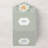 セイジグリーンイエロー春結婚フォディル オールインワン招待状 (外側)