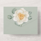 セイジグリーンイエロー春結婚フォディル オールインワン招待状 (裏面)